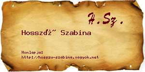 Hosszú Szabina névjegykártya